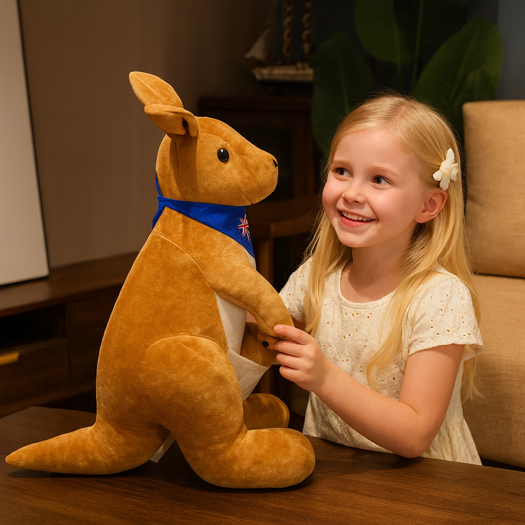 Plush Kangaroo with Baby Joey