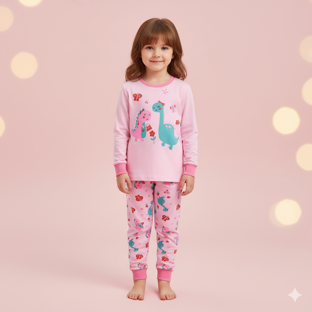 Sweet Dino Dreams Pajama Set for Girls