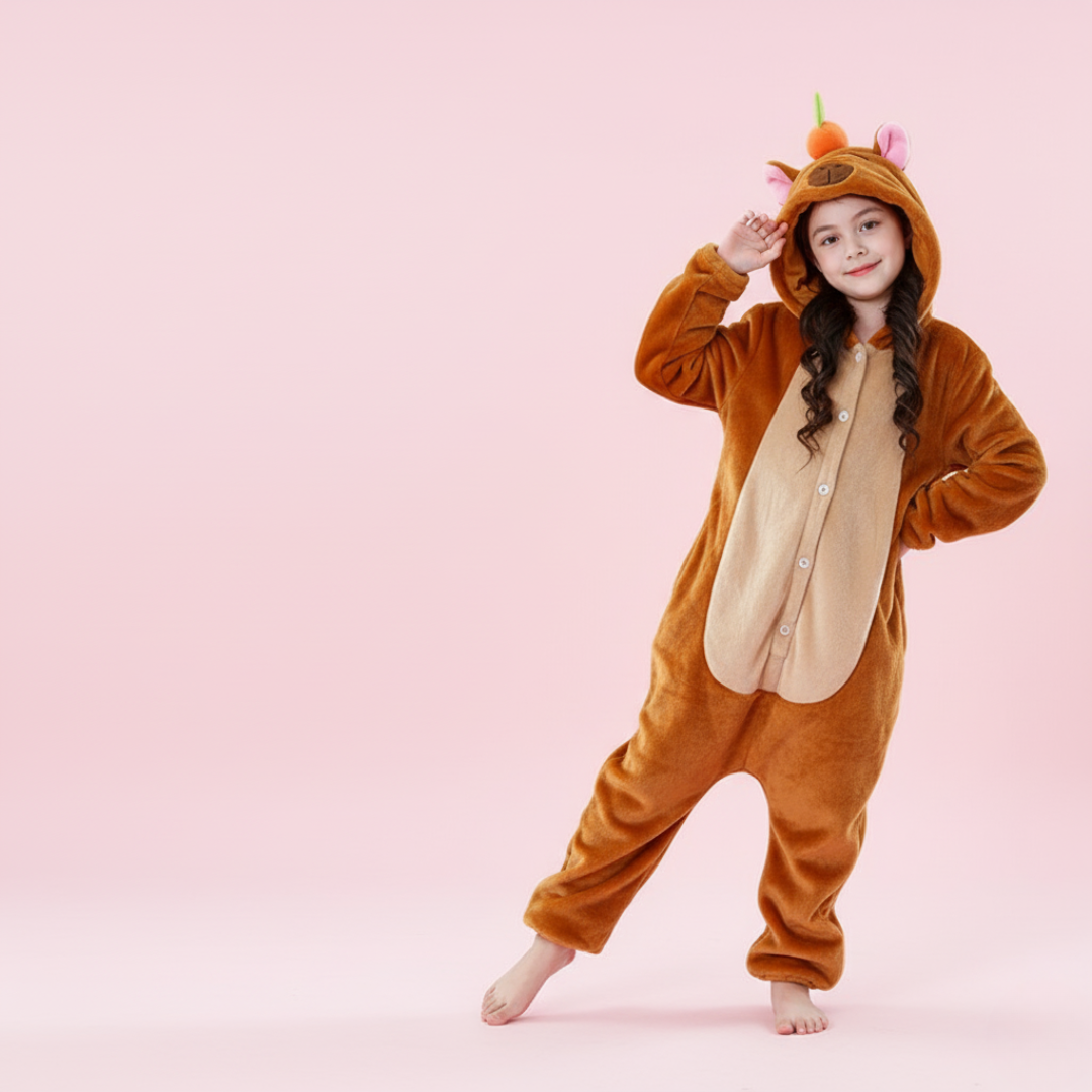 Capybara Kigurumi Pajamas for Kids