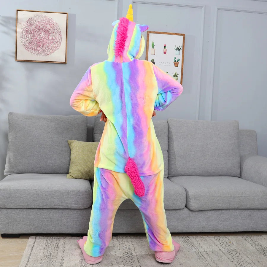 Rainbow Unicorn Kigurumi Pajamas for Mom and Child