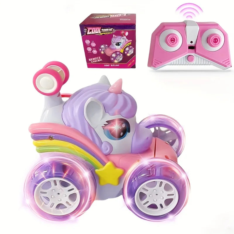 Light-Up Unicorn Remote Control Stunt Car