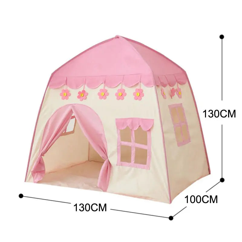 Kids Playhouse Tent with Windows and Curtains