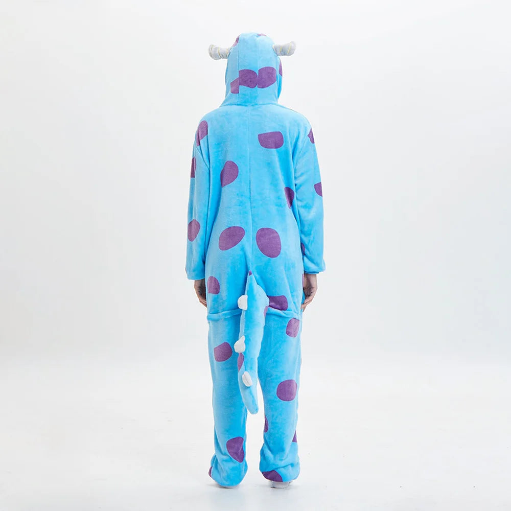 Blue Monster Kigurumi Pajamas for Mom and Child