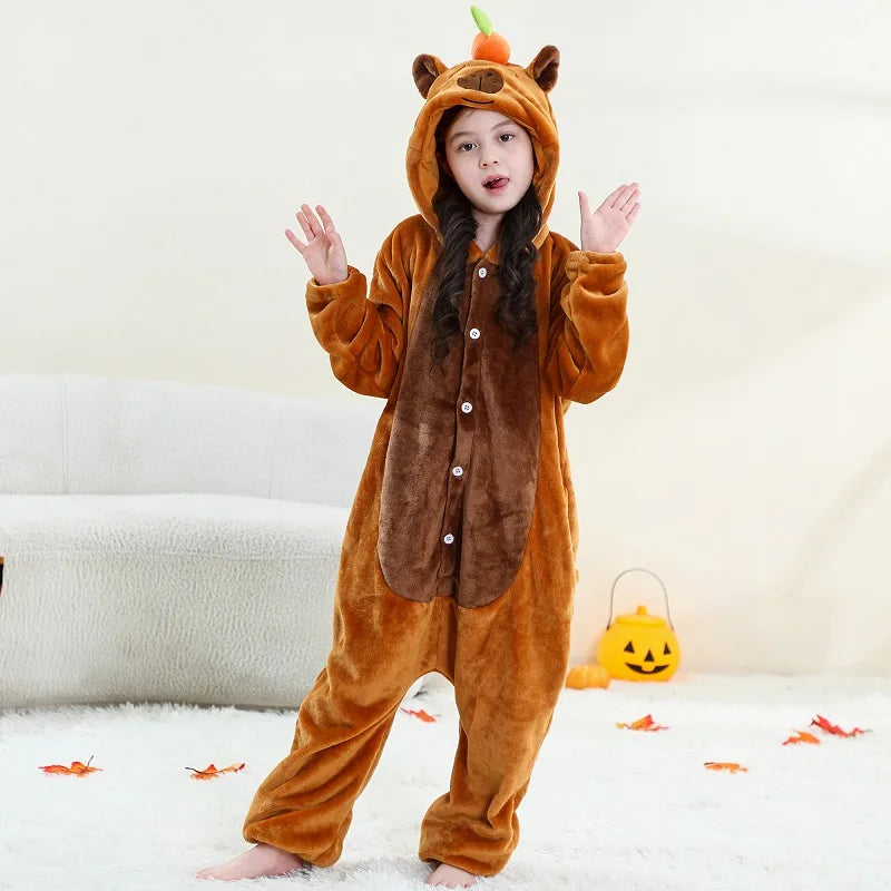 Capybara Kigurumi Pajamas for Kids