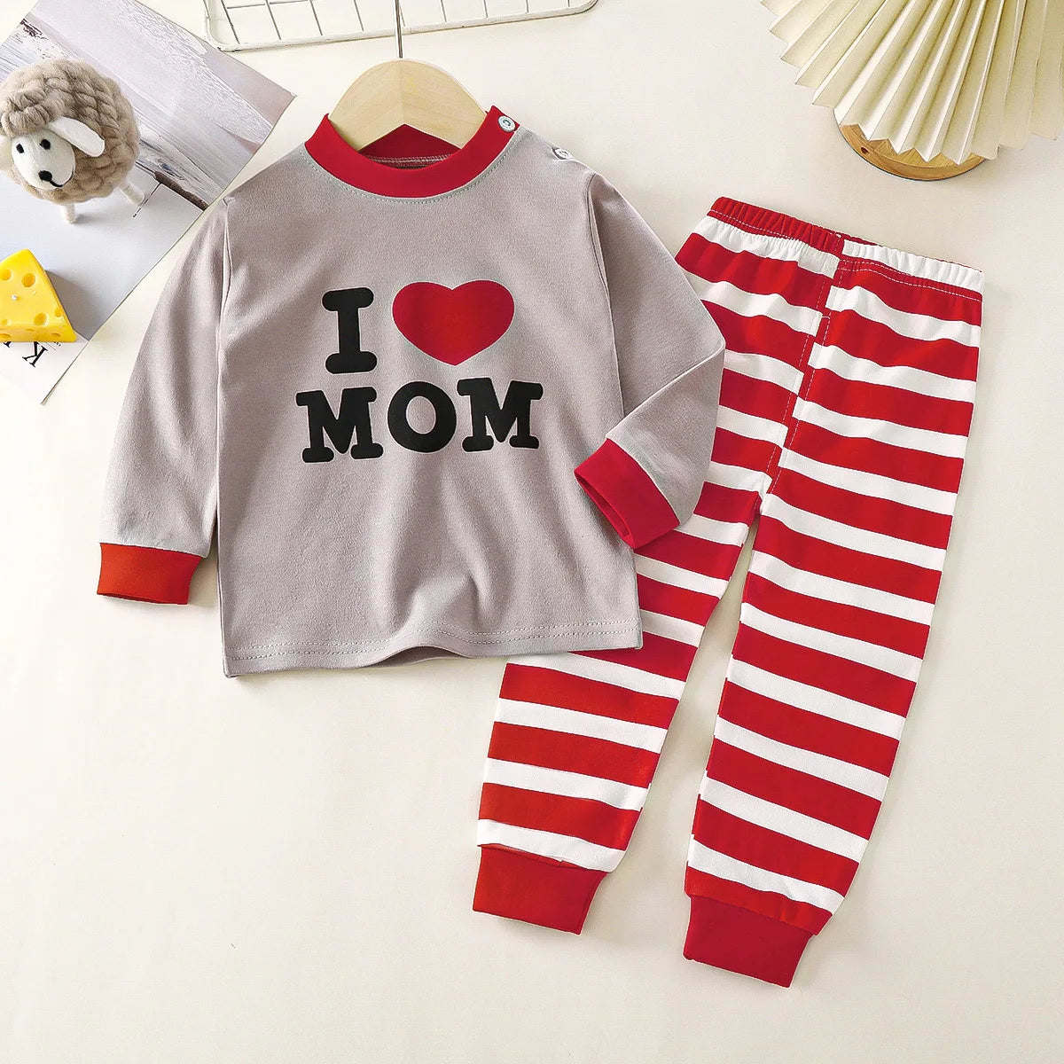 I Love Mom Pajama Set for Kids