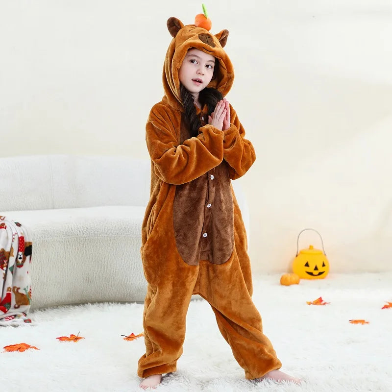 Capybara Kigurumi Pajamas for Kids