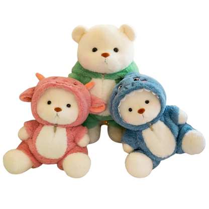 Bear Plush Toy with Removable Costume – Monster, Dragon & Dino