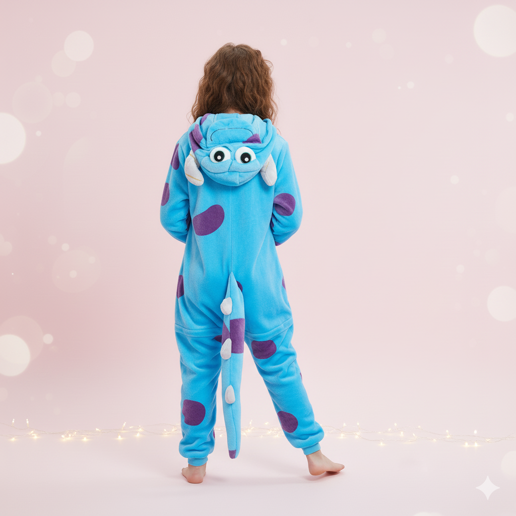 Blue Monster Kigurumi Pajamas for Mom and Child