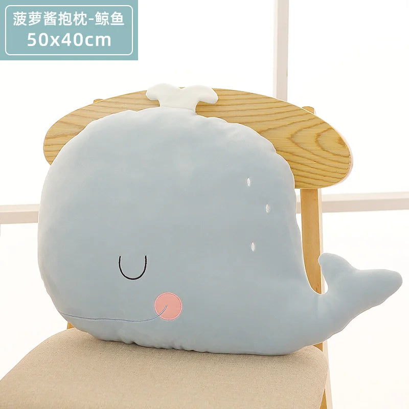 Cuddly Animal Pillow Collection – Lion, Crab, Whale & Goose