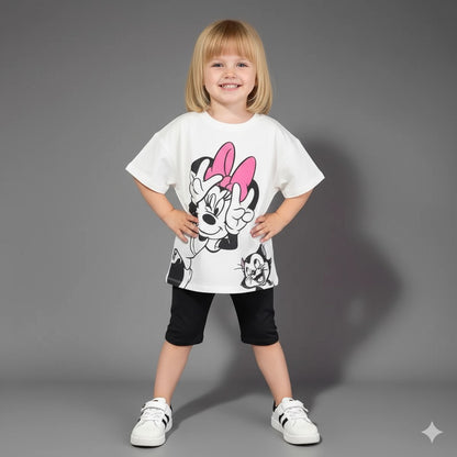 Playful Bow & Kitty Outfit for Girls