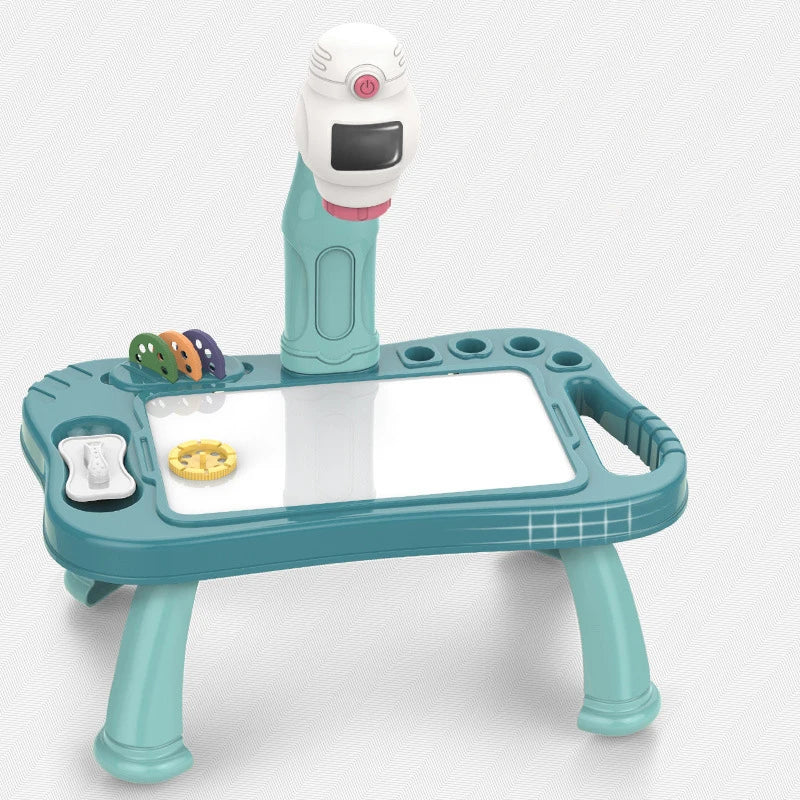 Kids Projector Drawing Table with 48 Patterns, 12 Markers & Sketchpad