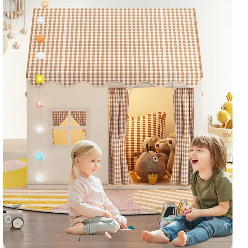Kids Foldable Playhouse Tent – Pretend Play Cottage