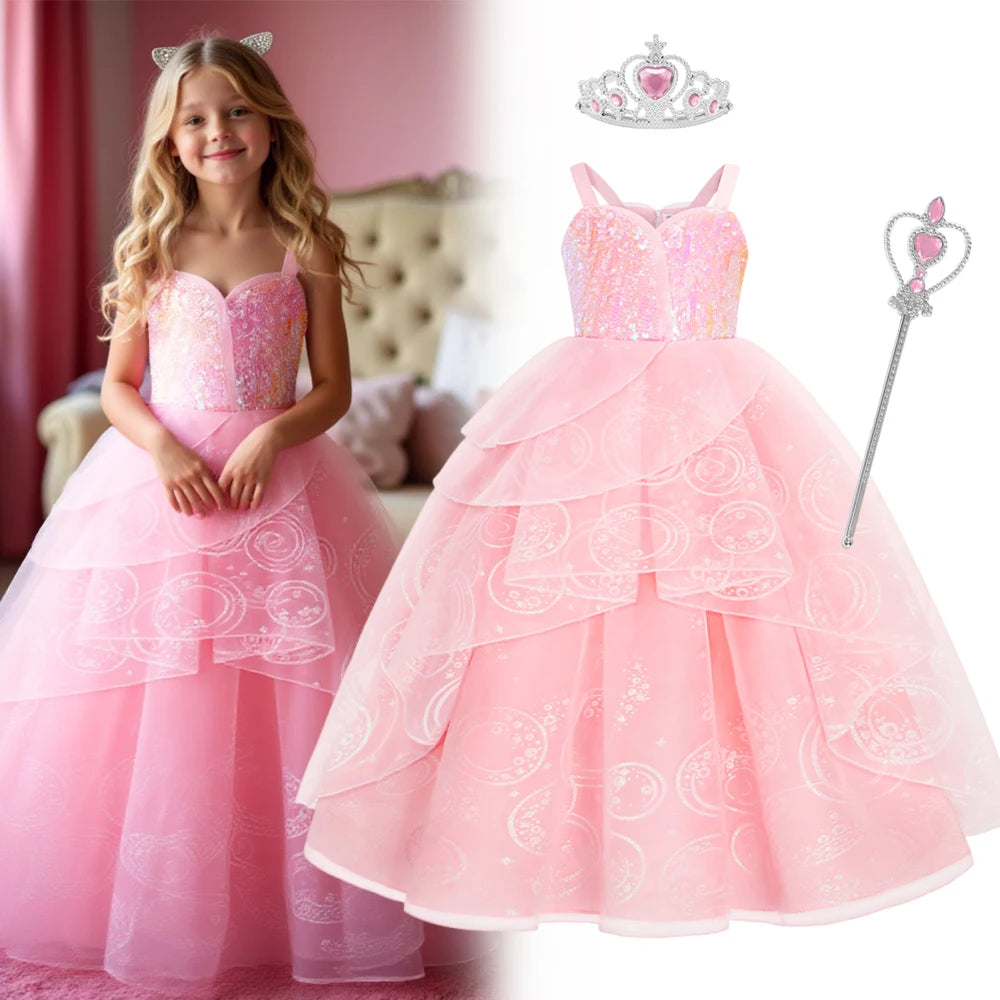 Sparkle Bloom Princess Dress – Enchanted Pink Edition