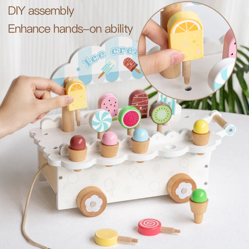 Wooden Ice Cream Cart Toy