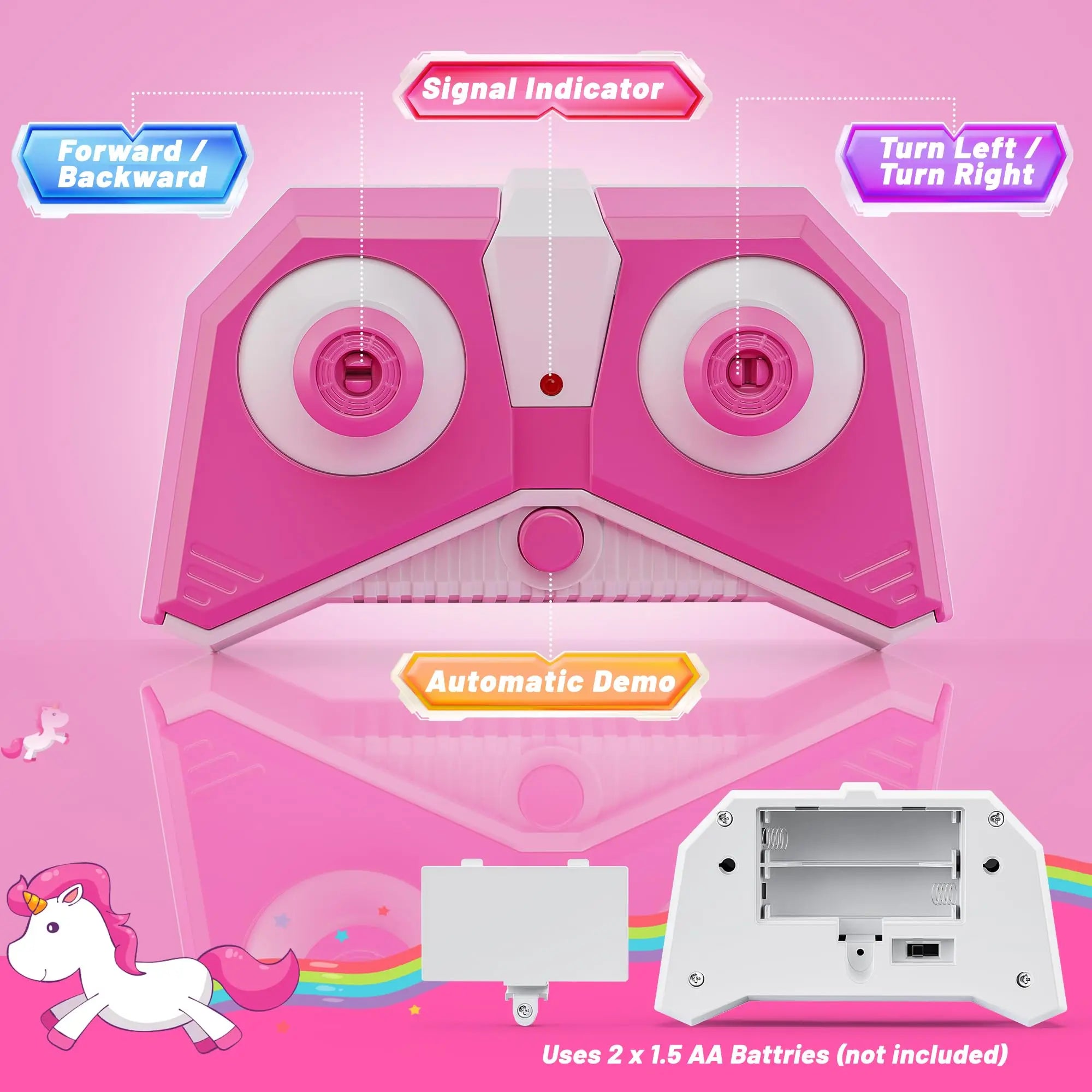 Light-Up Unicorn Remote Control Stunt Car