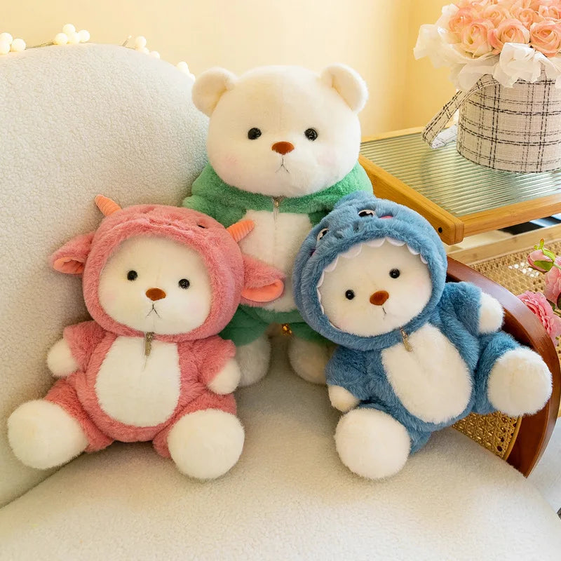 Bear Plush Toy with Removable Costume – Monster, Dragon & Dino