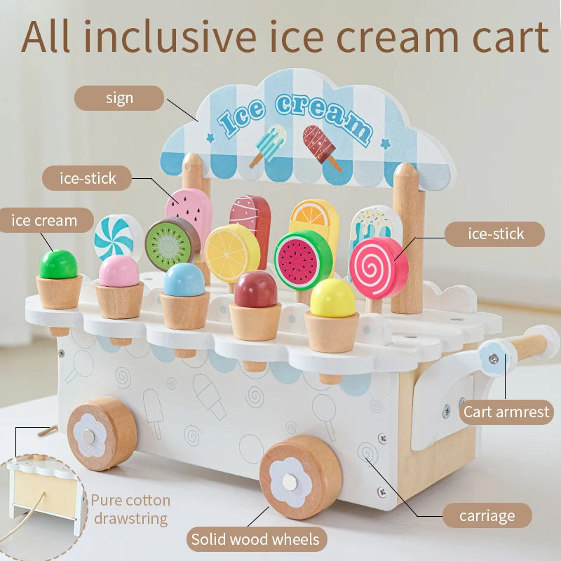 Wooden Ice Cream Cart Toy
