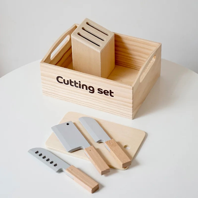 Wooden Kitchen Playset – Fruits, Vegetables, Bakery & Cooking Tools