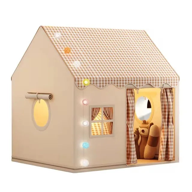 Kids Foldable Playhouse Tent – Pretend Play Cottage
