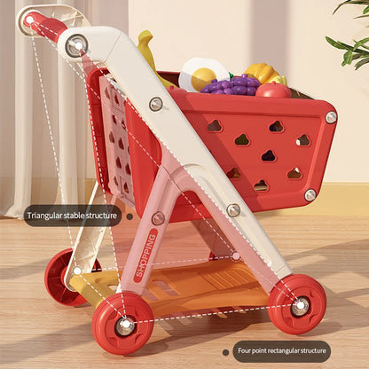 Kids Shopping Cart with Fruit Accessories
