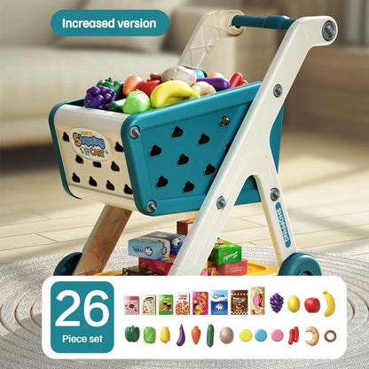Kids Shopping Cart with Fruit Accessories