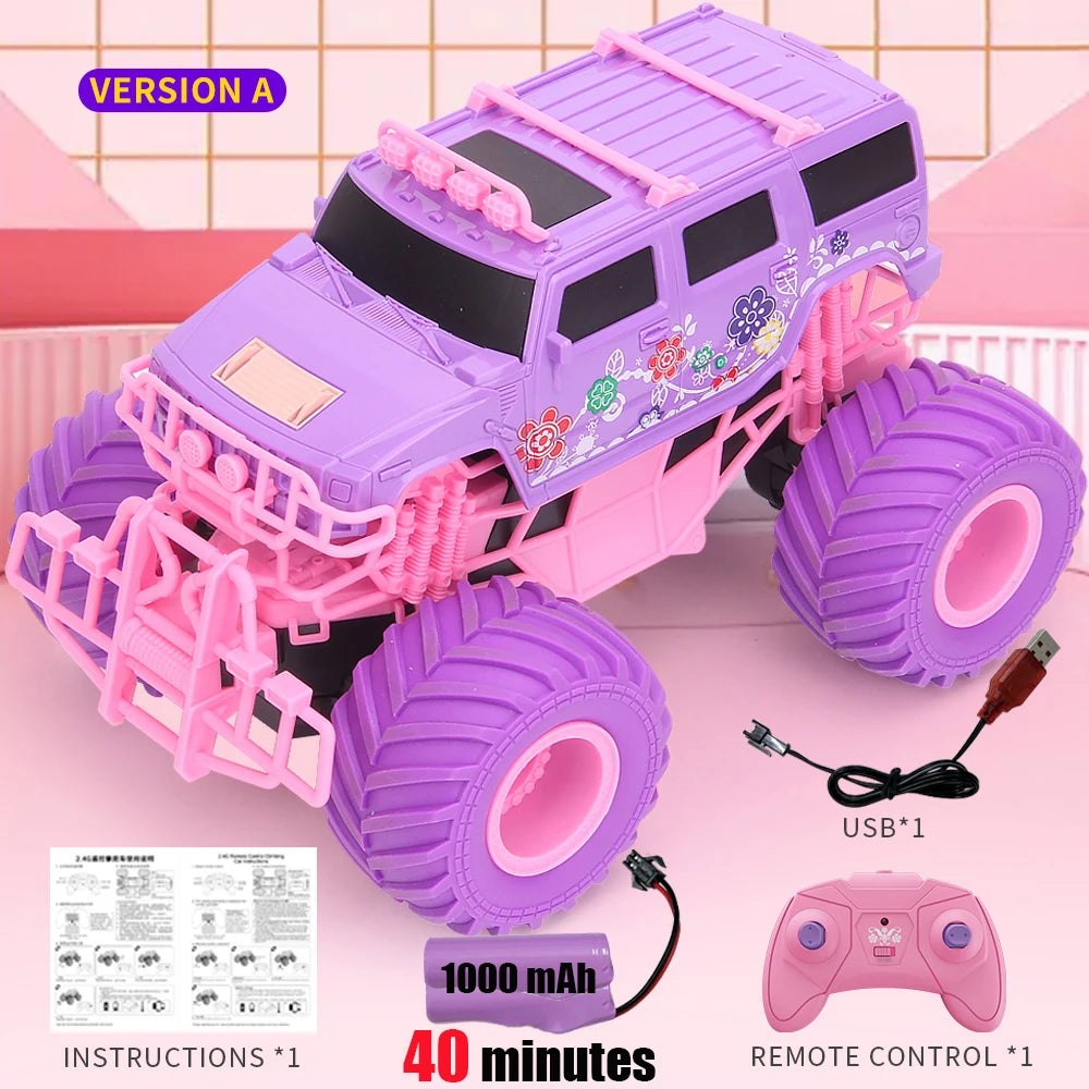 Pink Flower Monster Truck RC Car