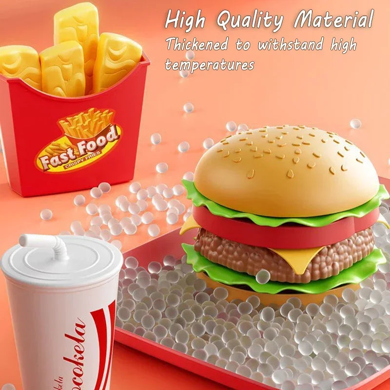 Kids Play Food Set – Pretend Fast Food Cooking Toy Kit