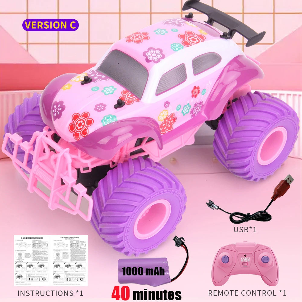 Pink Flower Monster Truck RC Car