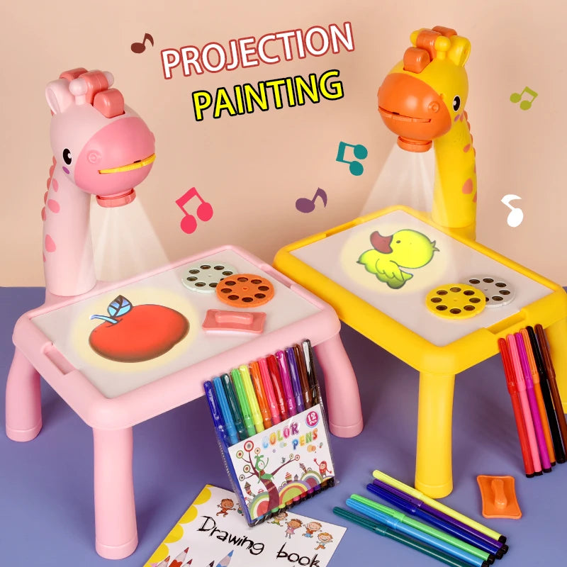 Giraffe Kids Projector Drawing Table – Educational Art Desk