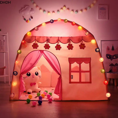Kids Playhouse Tent with Windows and Curtains