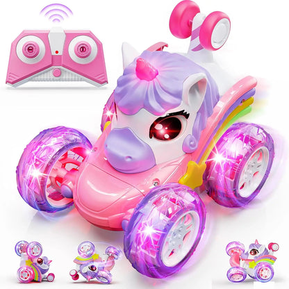 Light-Up Unicorn Remote Control Stunt Car