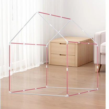 Kids Foldable Playhouse Tent – Pretend Play Cottage