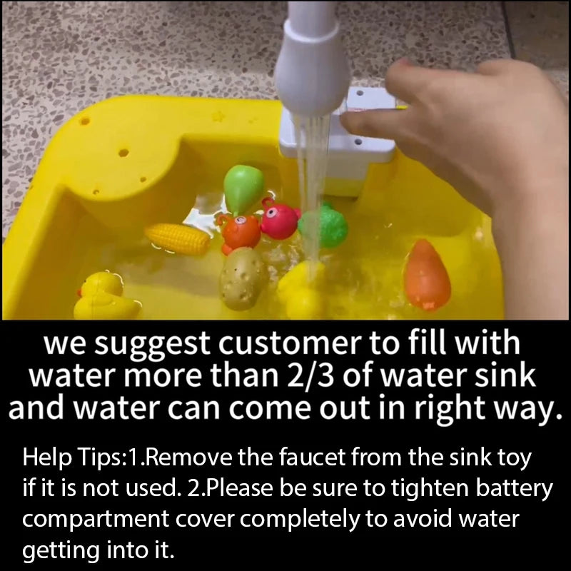 Water Play Sink with Faucet & Fishing Game