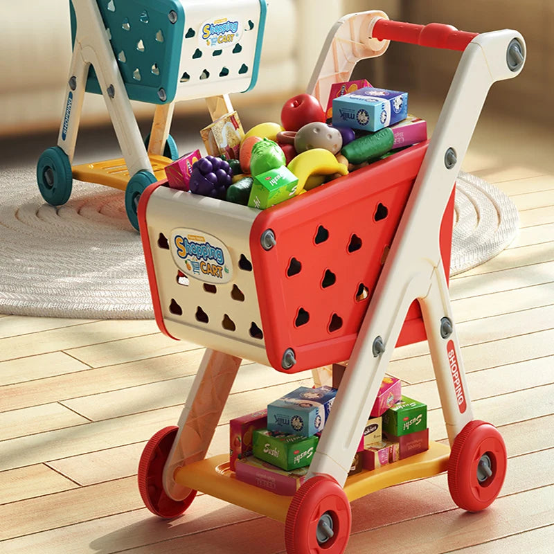 Kids Shopping Cart with Fruit Accessories