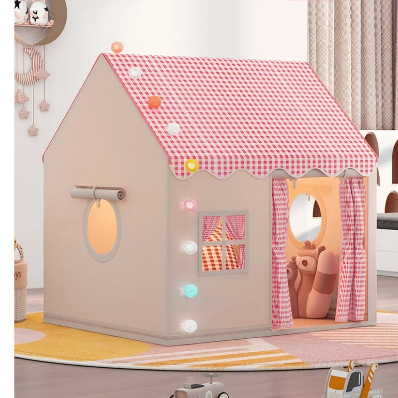 Kids Foldable Playhouse Tent – Pretend Play Cottage