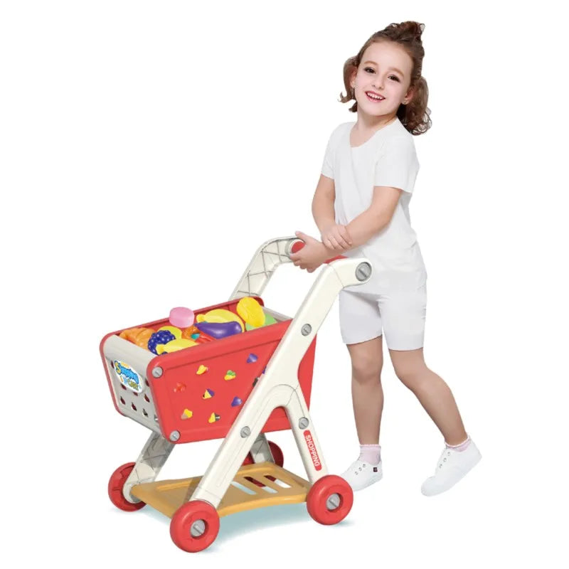 Kids Shopping Cart with Fruit Accessories