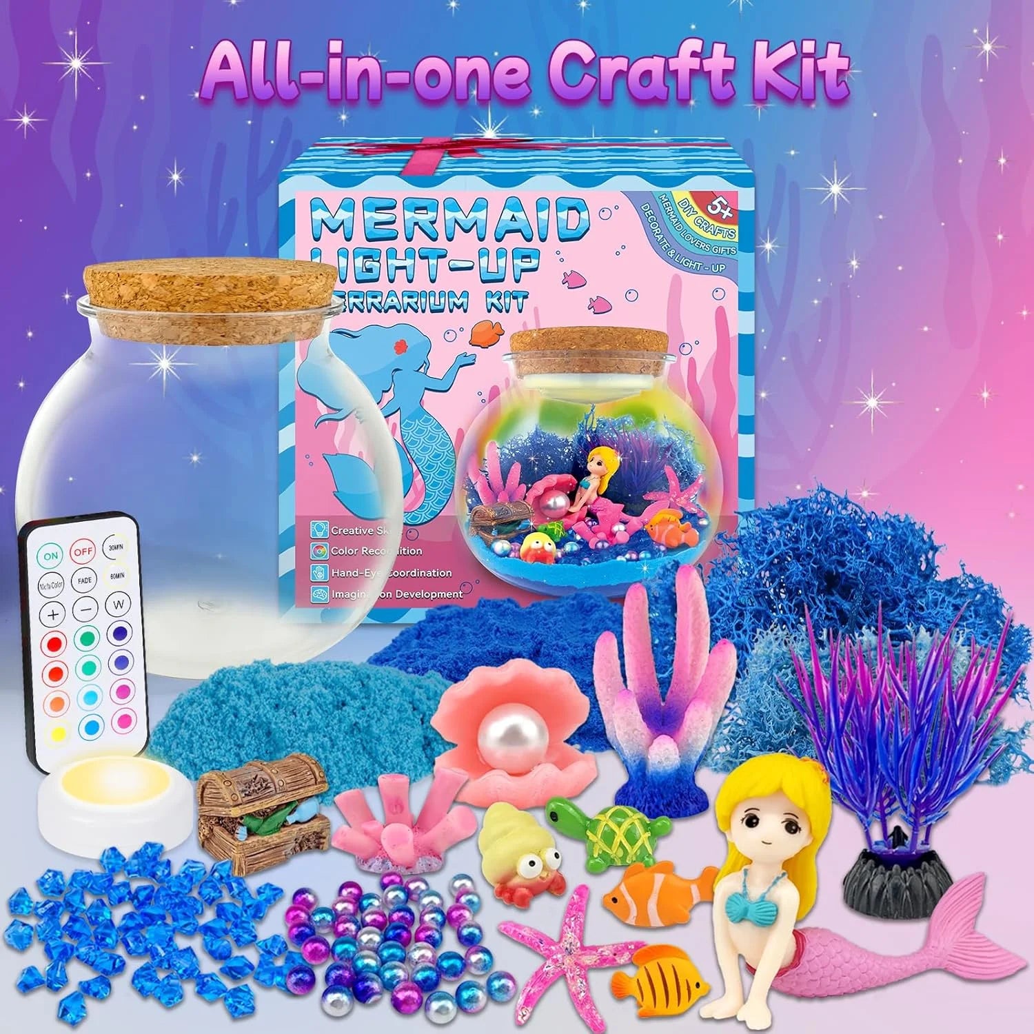 Mermaid Light-Up Terrarium Kit DIY