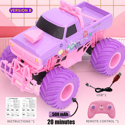 Pink Flower Monster Truck RC Car