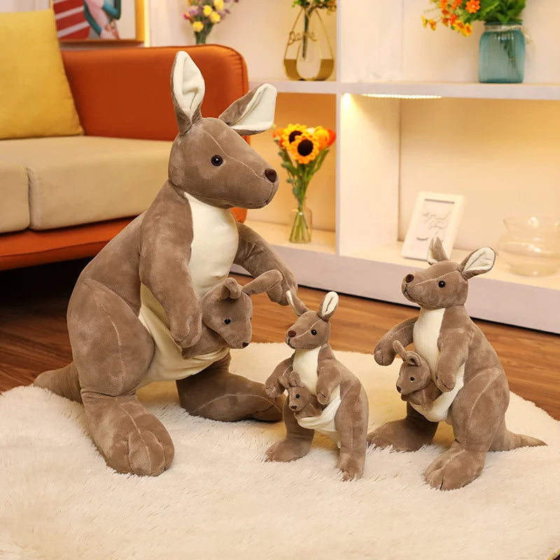 Kangaroo Plush Toy with Baby Joey