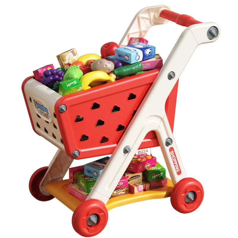 Kids Shopping Cart with Fruit Accessories