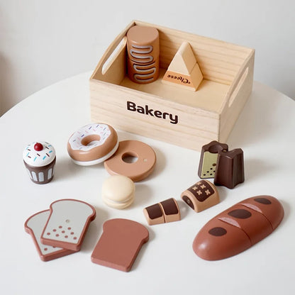 Wooden Kitchen Playset – Fruits, Vegetables, Bakery & Cooking Tools