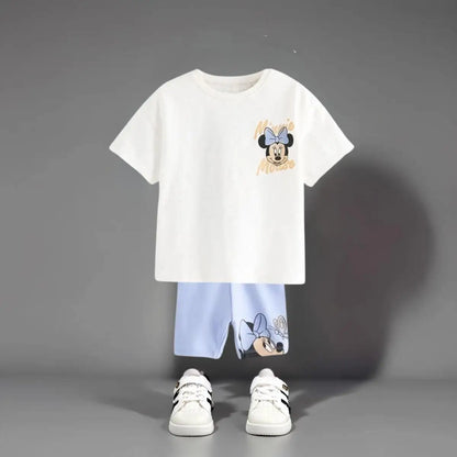 Blue Bow Summer Outfit for Girls