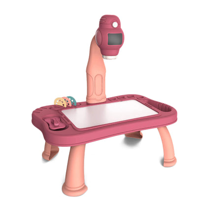 Kids Projector Drawing Table with 48 Patterns, 12 Markers & Sketchpad