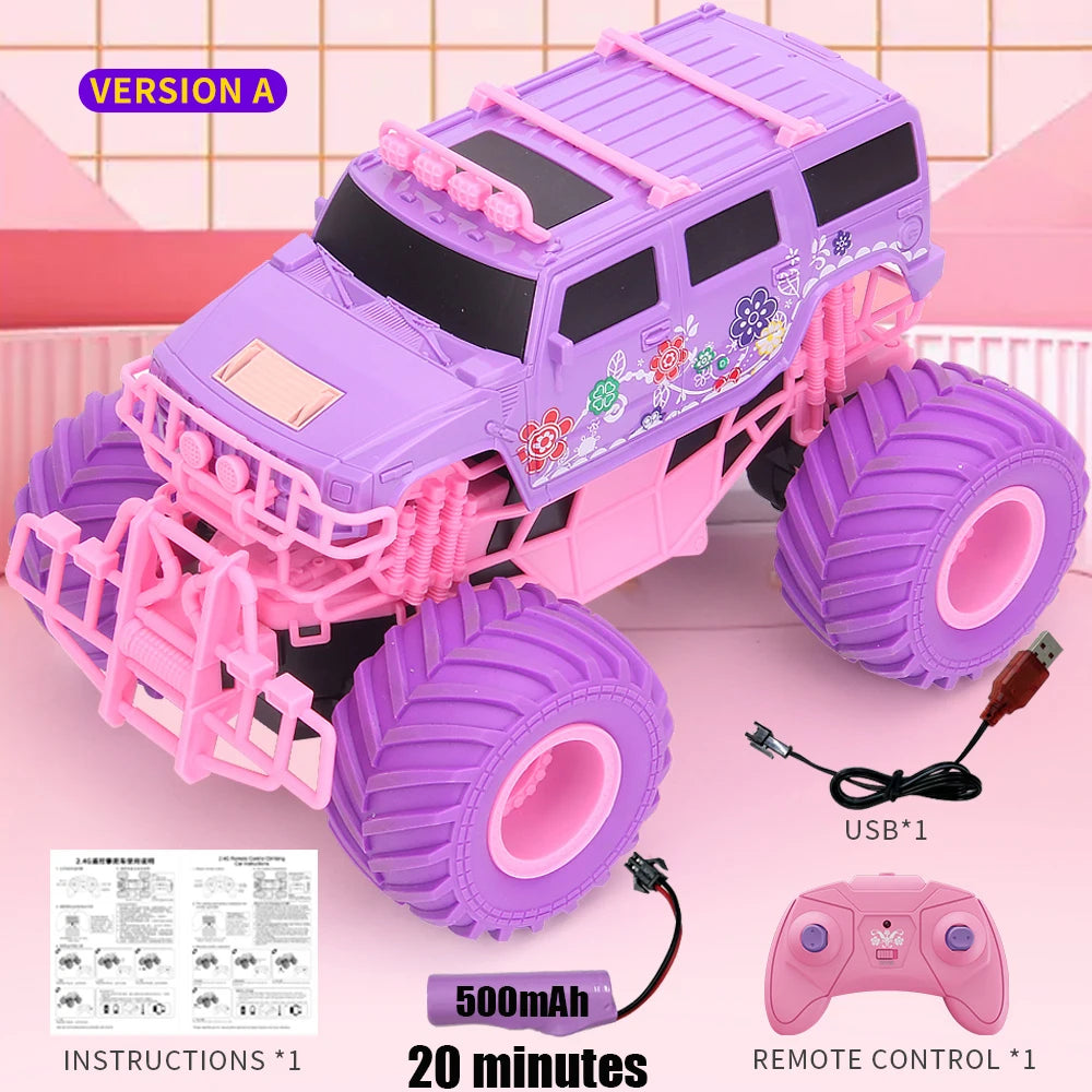 Pink Flower Monster Truck RC Car