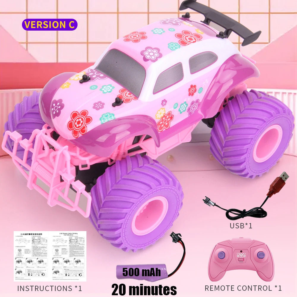 Pink Flower Monster Truck RC Car