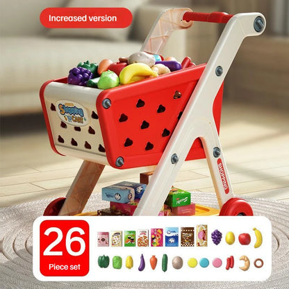 Kids Shopping Cart with Fruit Accessories