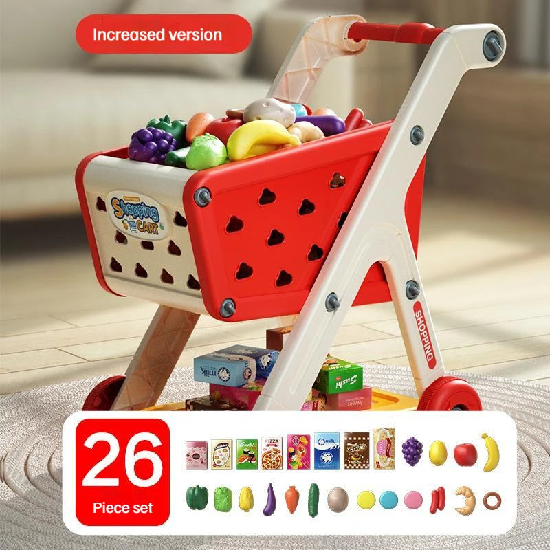 Kids Shopping Cart with Fruit Accessories