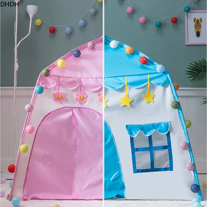 Kids Playhouse Tent with Windows and Curtains