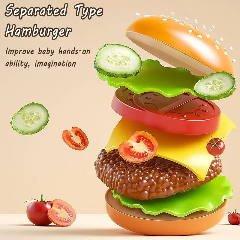 Kids Play Food Set – Pretend Fast Food Cooking Toy Kit