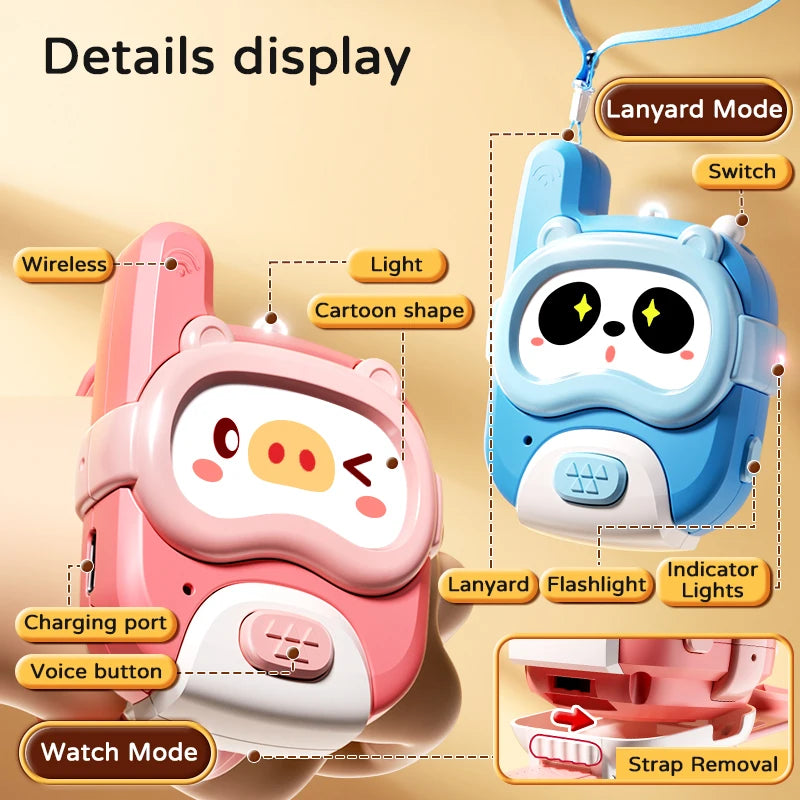 Cute Cartoon Walkie Talkie Watch 2 pieces